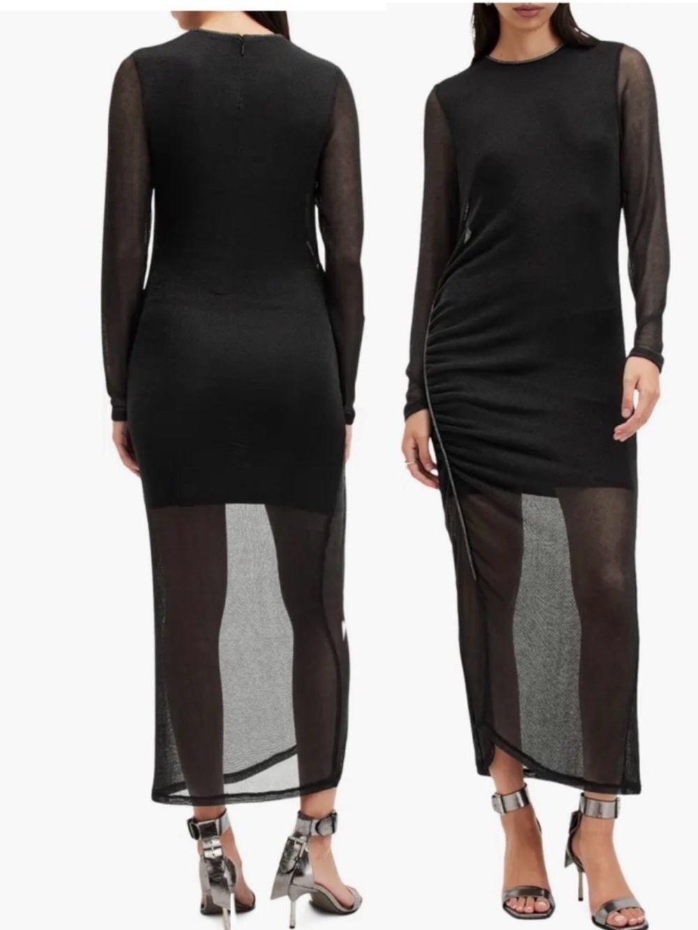 All Saints Nora Sparkle Long Sleeve Dress size US 10.